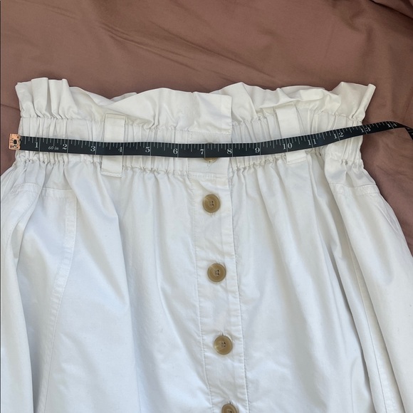 Everlane White Midi A-Line Skirt with Tie Front - Picture 7 of 7